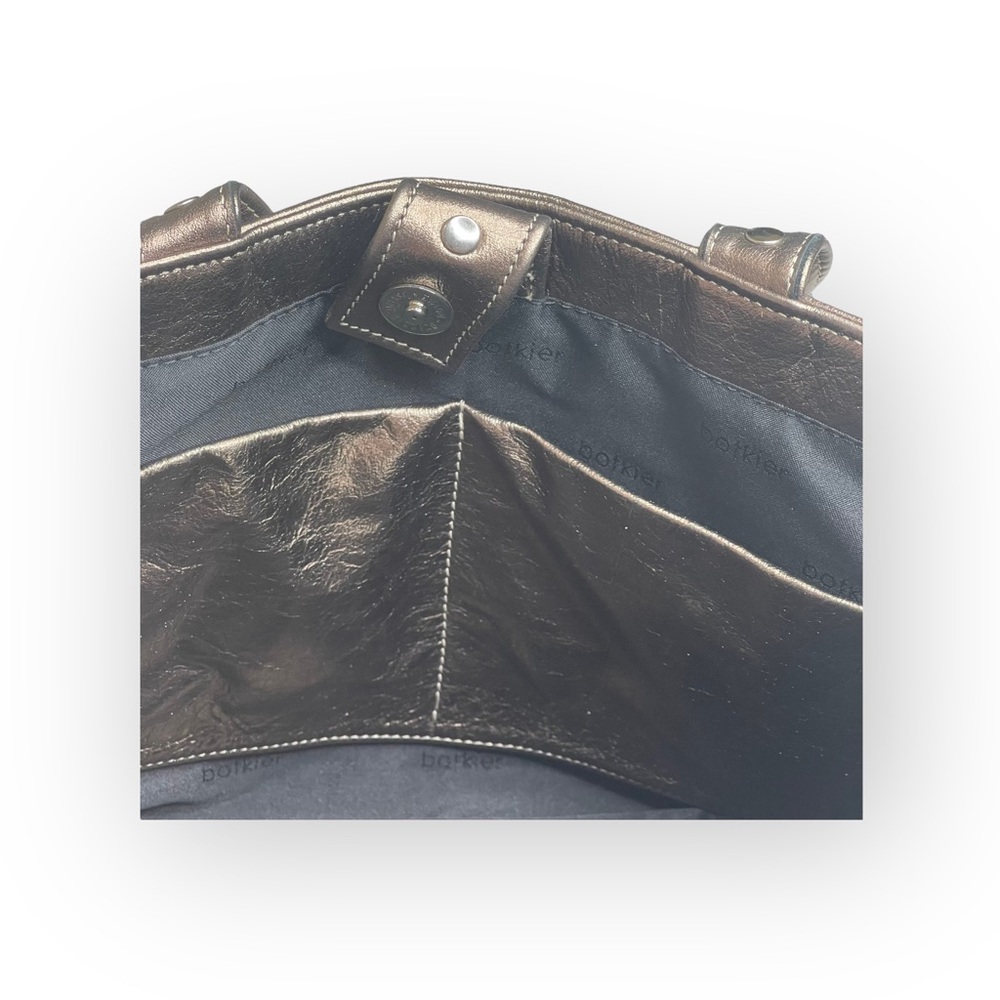 Botkier Trigger Leather Satchel Handbag Metallic … - image 7